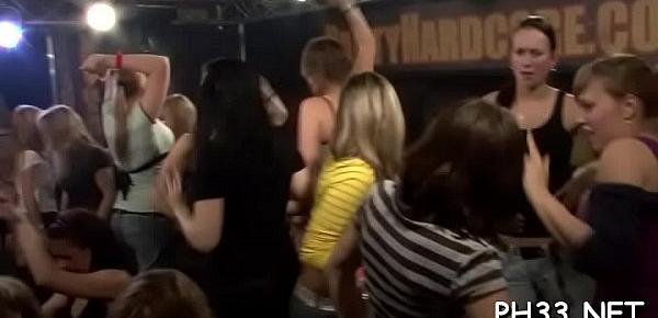  Tons of blonde ladies sucking dicks and being fingered at gangbang